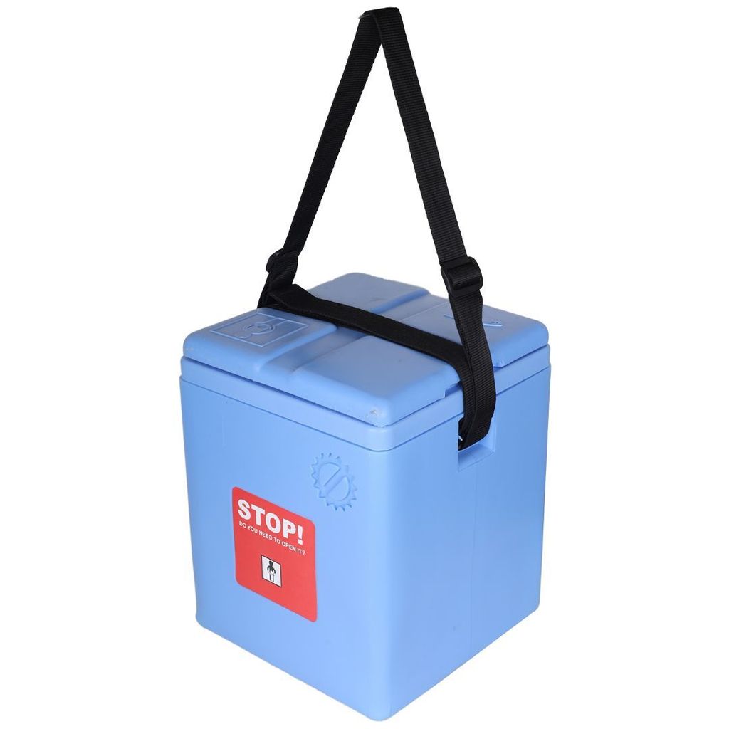 FAIRBIZPS 4 Ice Pack Vaccine Storage Carrier Box Portable CFC- Free Polyurethane Controller Vaccine Storage Box with Integral, Hinged Lid & Stopper (1.67 Ltr.) (Blue) view 2