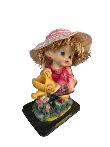 Ocean Collection Resin Girl Figurine With Watering Can & Flowers view 2