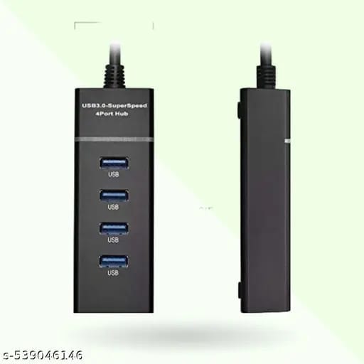 4 Port USB HUB SuperSpeed 3.0 Portable Mini-Hub For Pendrive, Mouse, Keyboards, Camera, Mobile, Tablet, PC, Laptop, TV Etc ( USB Hub (Black) view 2