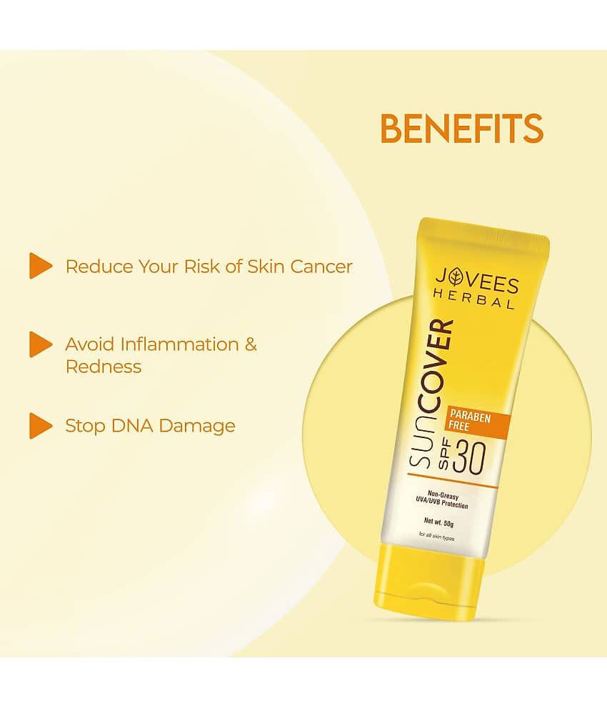 Jovees Herbal Sandalwood Natural Sun Cover SPF 30 UVA/UVB Protection, 50gm (Pack of 2) view 2