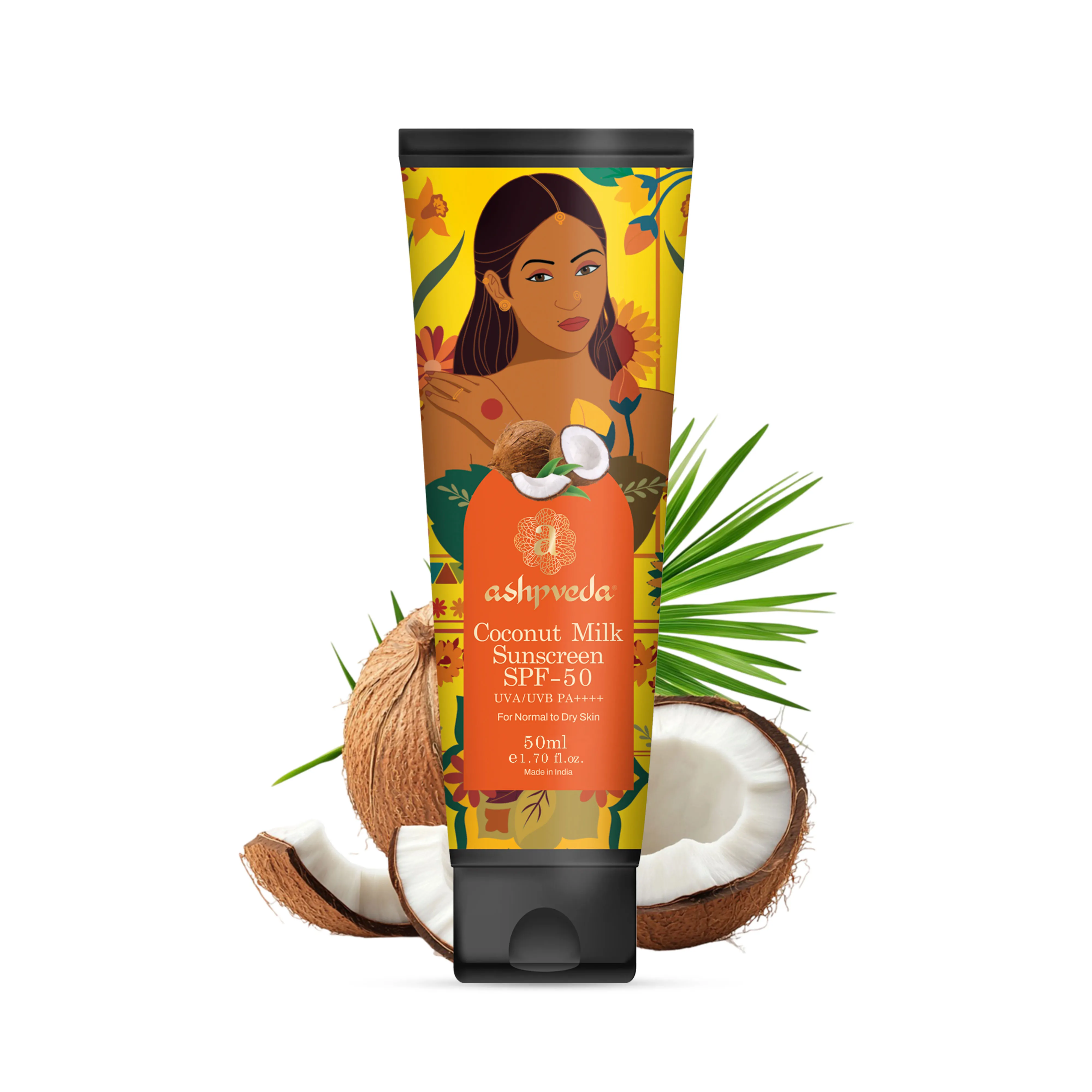 ashpveda Coconut Milk Sunscreen SPF50 PA++++ UV Shield