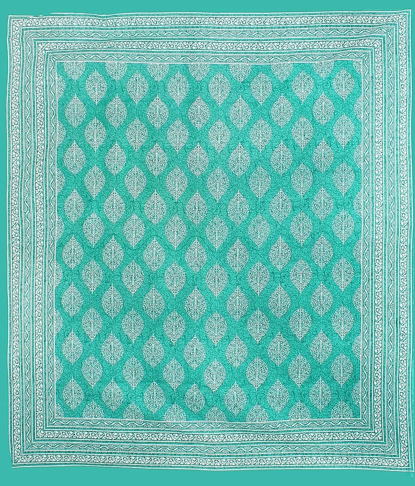 ABHACLOTHO Cotton 1 Double Bedsheet with 2 Pillow Covers ( Green ) view 2