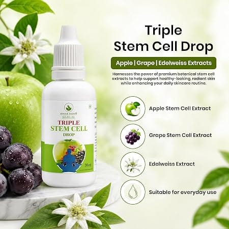 Liquid Triple Stem Cell Drop Supplement, Apple, Grape & Edelweiss Stem Cell Extract, Boost Immunity, Skin Vitality, Antioxidant & Daily Wellness Support | 30ml view 2
