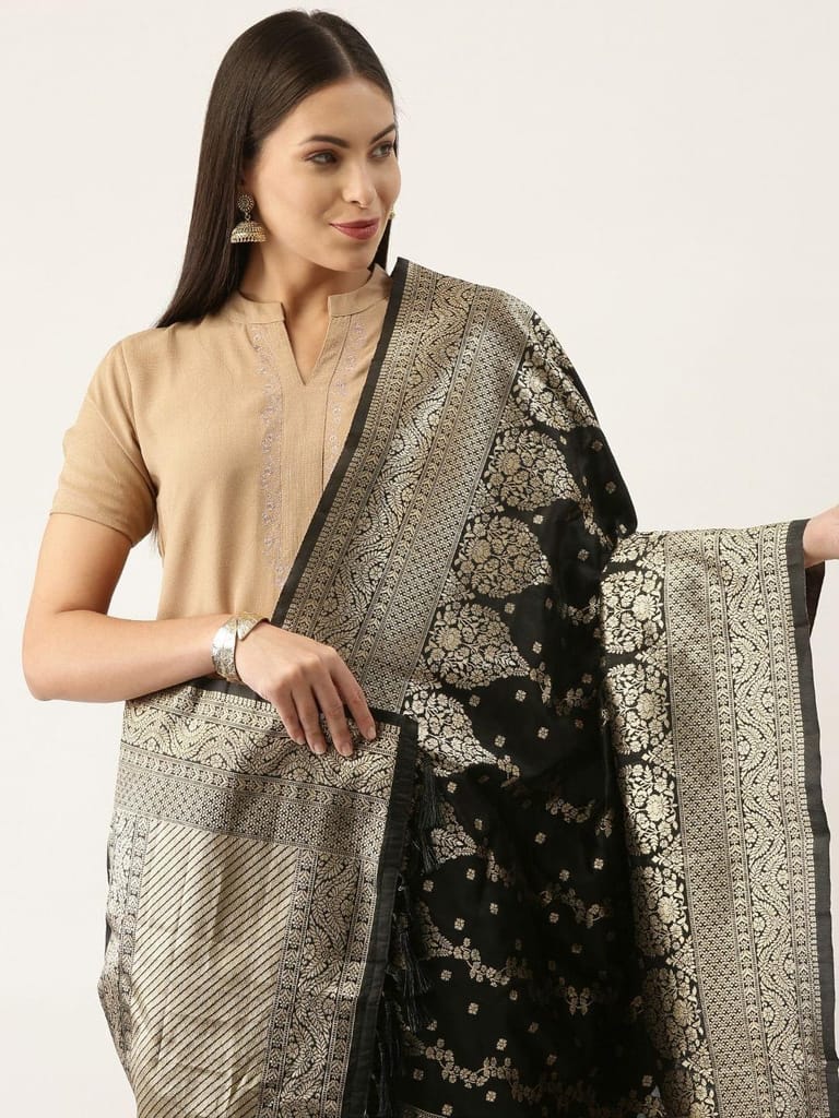 Women's Fancy Woven Banarasi Silk Dupatta view 2