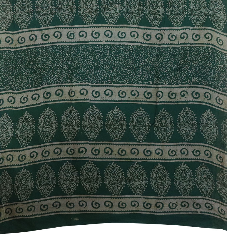 Handcrafted Printed Batik Cotton Saree view 2