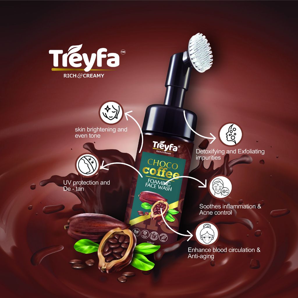 Treyfa Choco coffee foaming face wash view 2