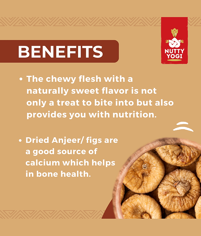 Nutty Yogi Premium Dried Afghani Anjeer 500g | Dried Figs | Rich Source of Fibre Calcium & Iron | Low in calories and Fat Free | view 2