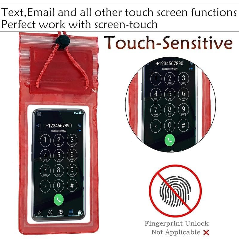 Heavy Duty Waterproof Mobile Rain Cover Touchscreen Pouch Water resistant bags(Pack of 10) view 2