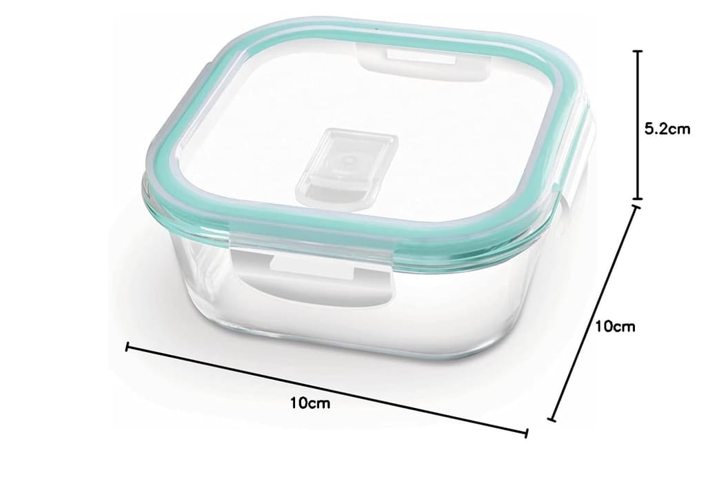 Treo by Milton Hi Borosilicate Clip Fresh Glass Storage Square Container for Kitchen With Air-Tight Lid, Microwave & Oven Safe, 160 ml, Transparent view 2