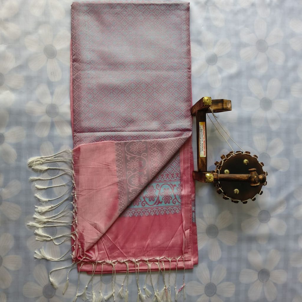 Khadi Cotton Saree With Blouse view 2