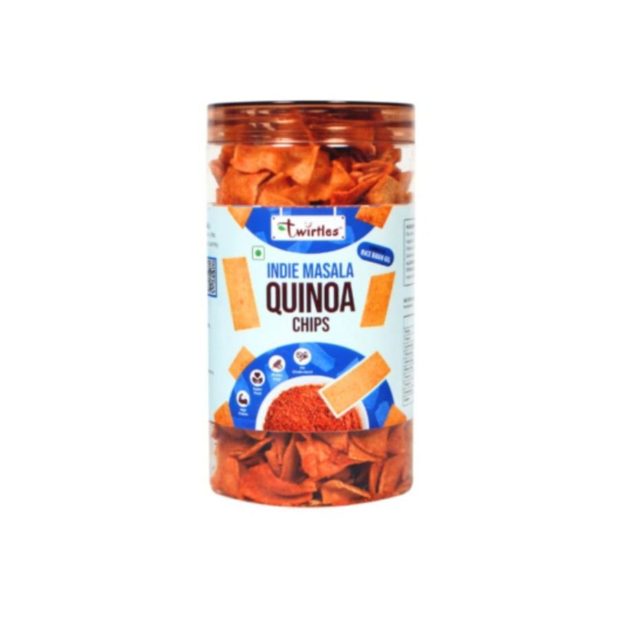 TWIRTLES INDIE MASALA QUINOA CHIPS - 150 gm - One jar of quinoa chips