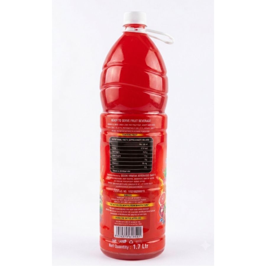 Aah! Mixed Fruit Drink - 1.7 L - One plastic bottle view 2