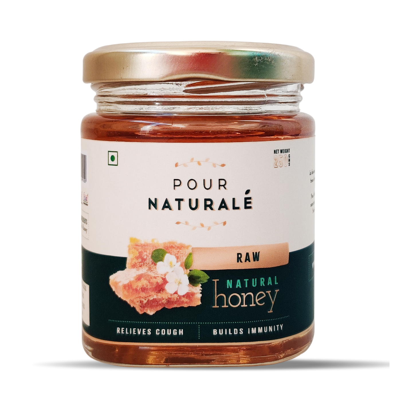 Pour Naturale Honey: Raw Honey | Pure Natural Honey| Helps build immunity and fight diseases | Helps you keep healthy and fit| Glass Jar (250gm)