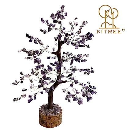 KITREE Natural Amethyst Crystal Stone Tree 300 Beads (Purple) view 2