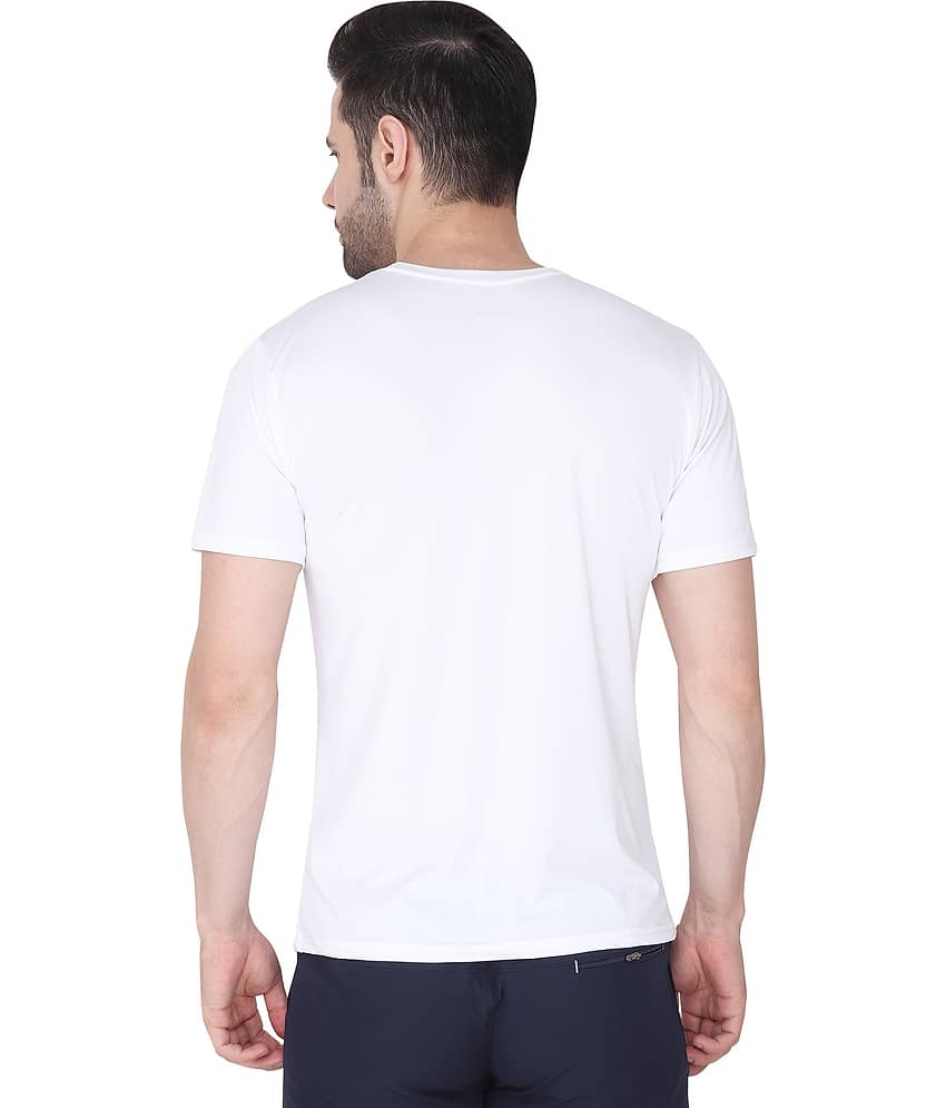 Herculeen White Polyester Regular Fit Men's Sports T-Shirt ( Pack of 1 ) view 2