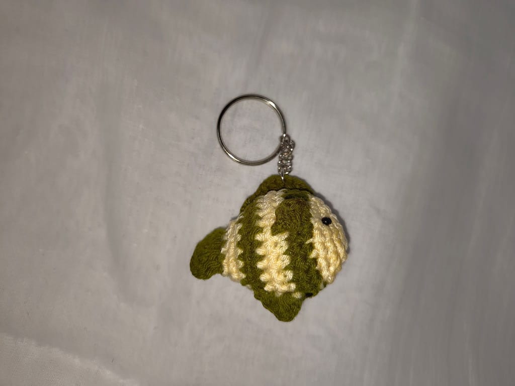 Cute and Colorful Crochet Fish Keychain view 2