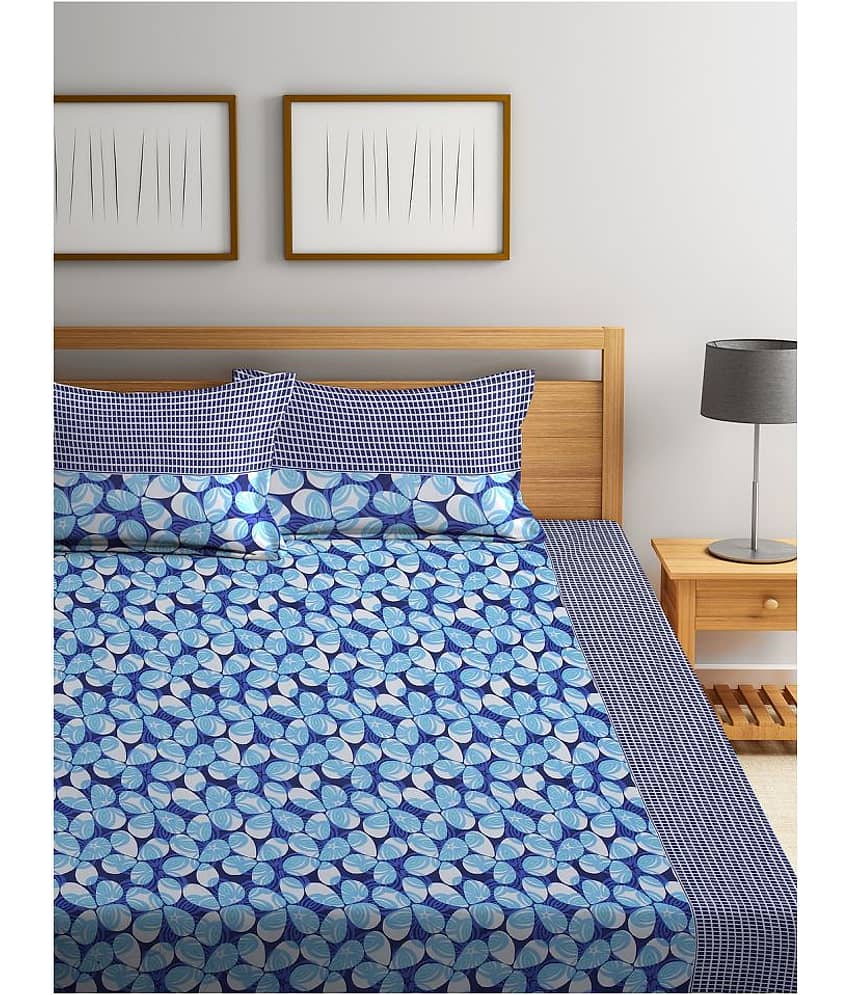 Fashion String Microfibre Double Bedsheet ( Blue ) view 2