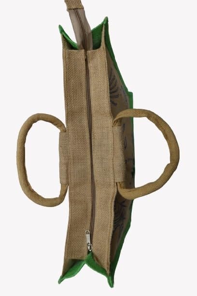 PALAK SAXENA Jute Bag for Shopping - Printed Jute Bag | Shoulder Bag | Shoppers Tote | Grocery Bag | Eco Friendly Bags for Shopping - Cute & Quirky Collection (Tortoise, Fish - Green) view 2