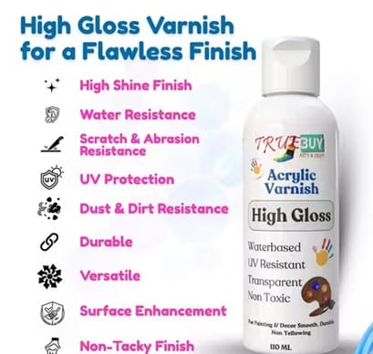Art & Craft Decor Varnish High Gloss Non Yellowing Transparent 110ml with White Gesso 110ml view 2