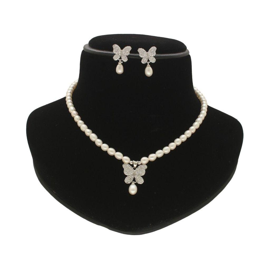 Charming Butterfly Pearl Necklace Set view 2