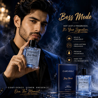 (Pack of 1) CareVeda Boss Mode Eau De Parfum for Men, Fresh Citrus, Woody Musky Fragrance, Long-Lasting, 100ml view 2