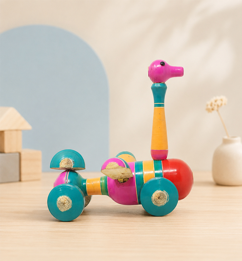 Handcrafted Lacquerware Wooden Duck Toy