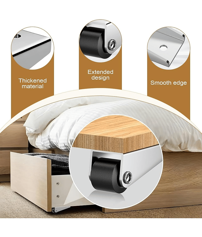 4Pcs Caster Wheels with 360° Smooth Mobility, Heavy Duty Side Mount Caster Wheels Wooden Door Drooping Support Wheel Sinking Door Bottom Pulley Directional Wheel view 2