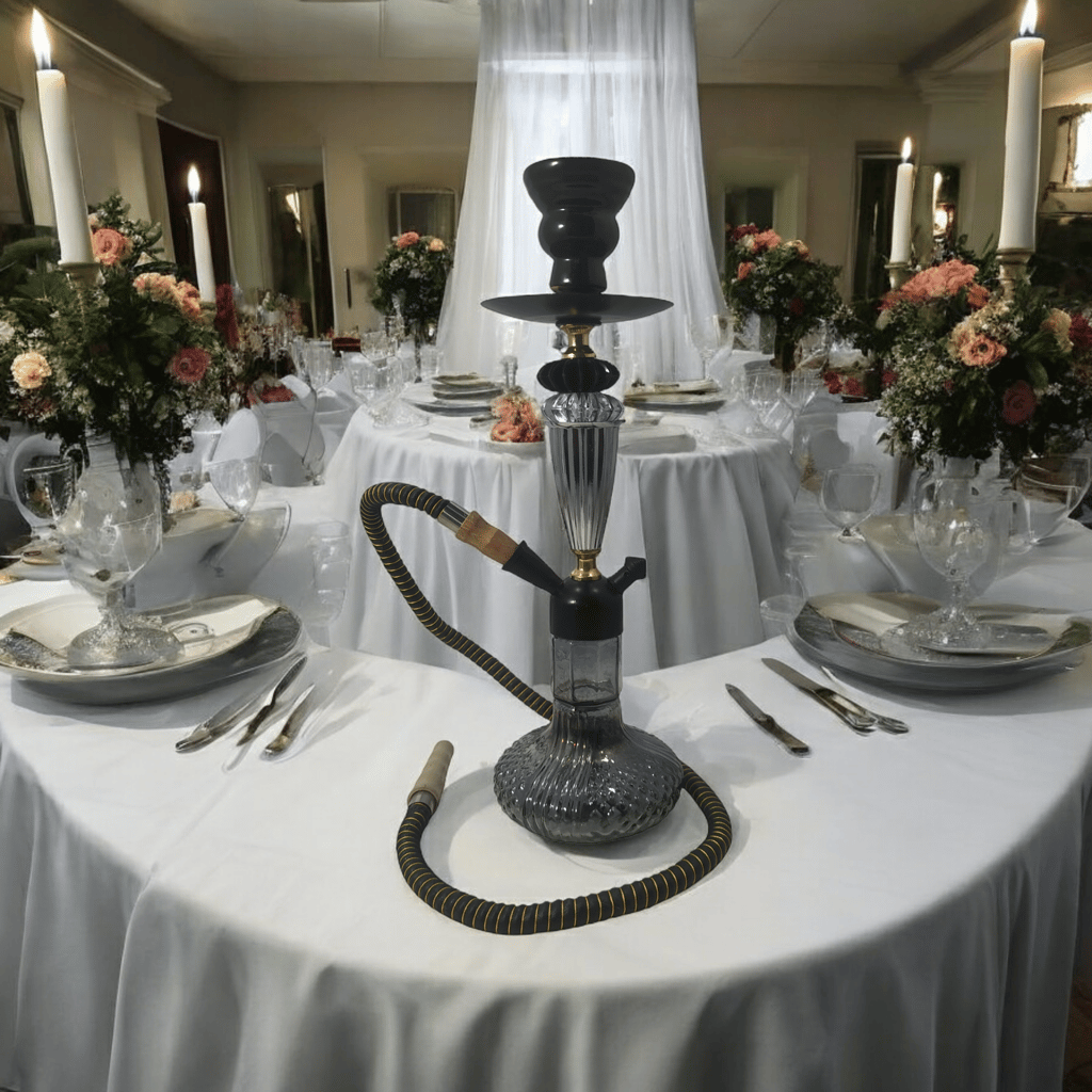 Homestyle India 16 INCH SHOWPIECE Premium Designer Silver, Black Russain Crystal Cuppa 18 inch Crystal, Iron Hookah (Black, Silver) view 2