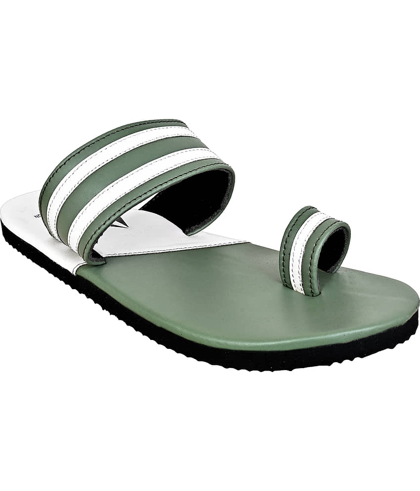 Altek - Green Men's Leather Slipper view 2