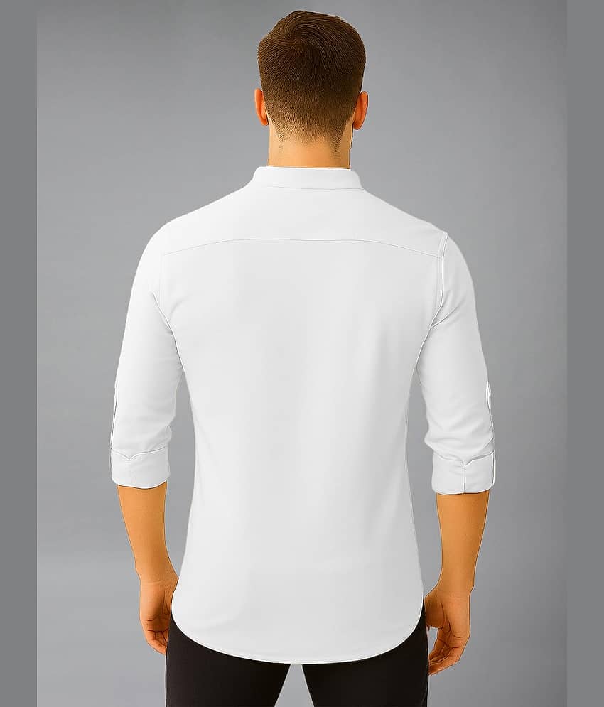 Apektra White Cotton Blend Men's Shirt Style Kurta ( Pack of 1 ) view 2