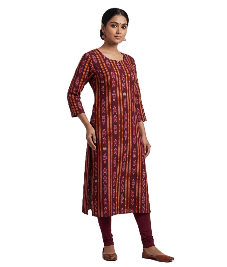 GHL Handloom Sambalpuri Straight Cotton Kurti view 2