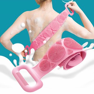 Eastern Club Silicone Body Bath Brush Long Silicone Body Back Scrubber Body Washer Unisex (Multicolor) view 2