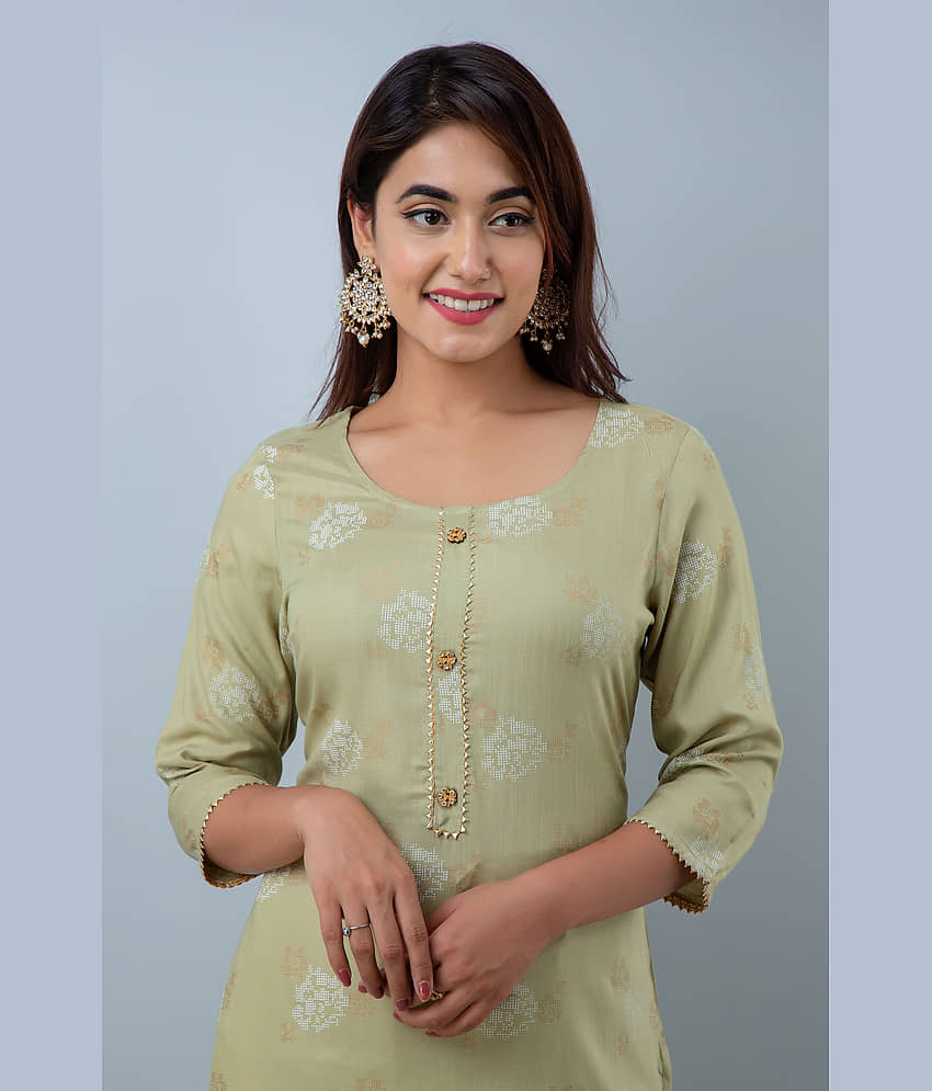 Doriya - Green Straight Rayon Women's Stitched Salwar Suit ( Pack of 1 ) view 2