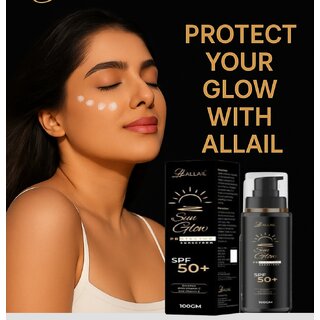 ALLAIL SUN GLOW Protector Sunscreen, SPF 50+, Vitamin C and E Enriched, 100gm view 2