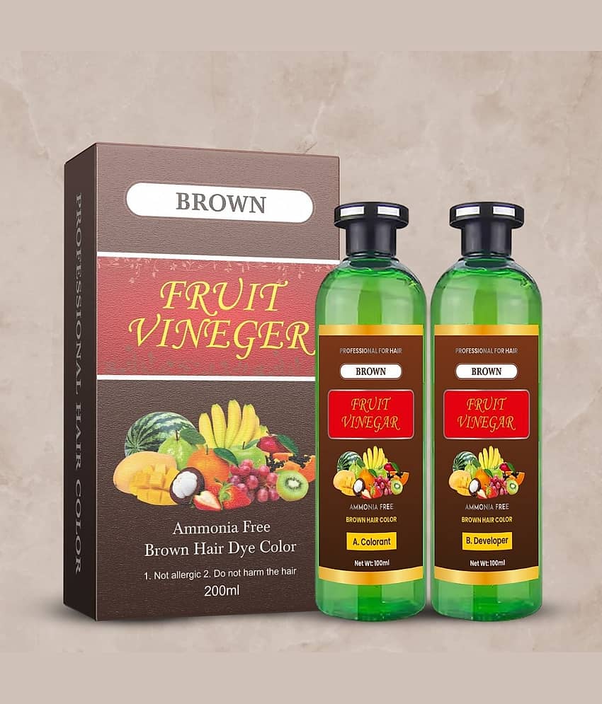 Mabilia Fruit Vinegar Hair Dye Gel Dark Brown Instant Smooth Soft Hair Easy Apply Natural Shine Finish