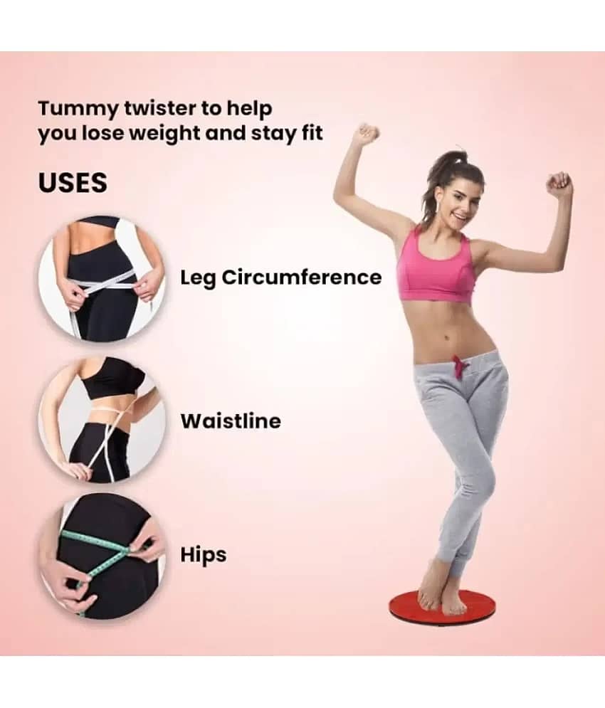Horsefit Tummy Twister | Twisting Waist Disc | Waist Trimmer | Body Toner | Fat Burner | Aerobic Exercise Foot Exercise Fitness Twister | Fat Buster | Perfect Home Gym Equipment for Men & Women (Red) view 2