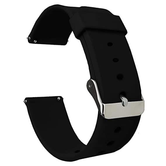Exelent Smart Watch Strap 19mm Compatible for Any Smart Watch with 19mm Lugs Width Soft Silicone Replacement Adjustable Waterproof Black view 2