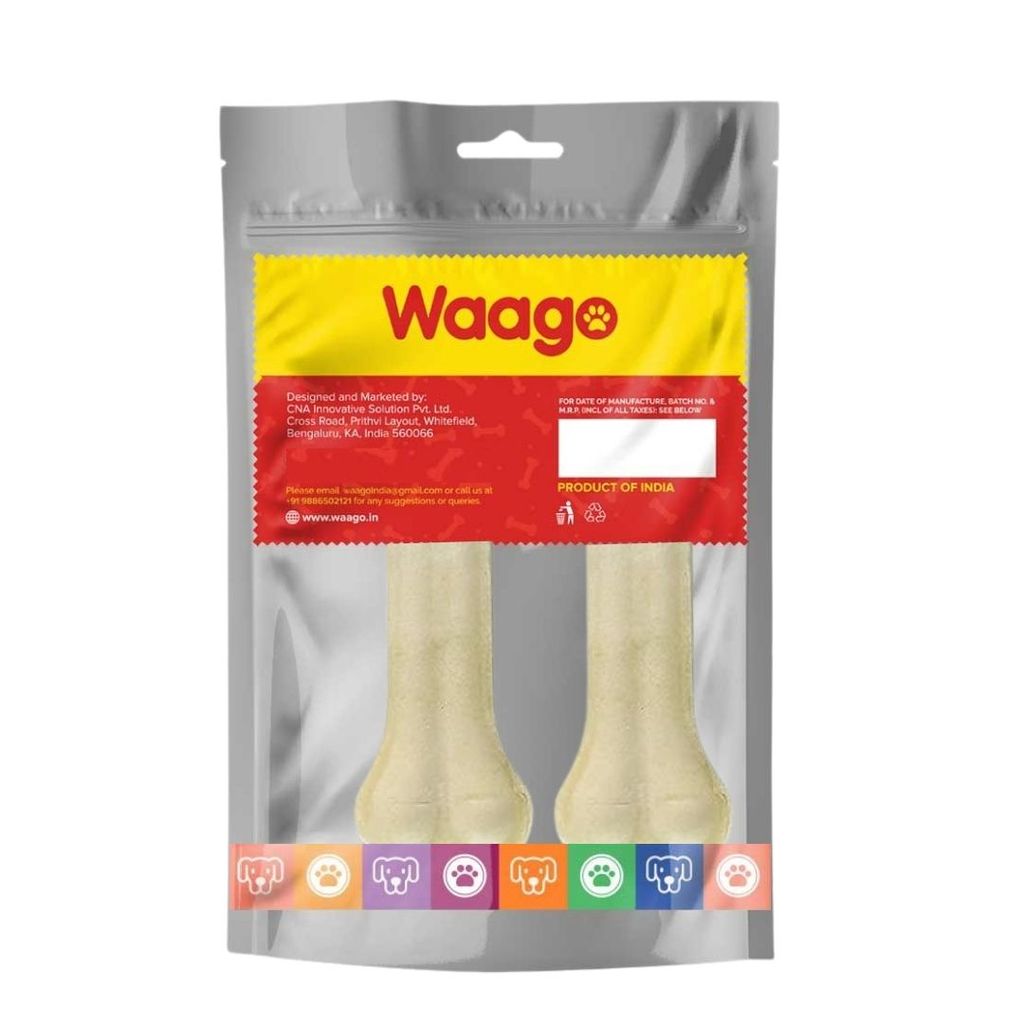 Waago Dog Chew Bone for Medium and Large Dogs 8 inch – 2 Bone view 2