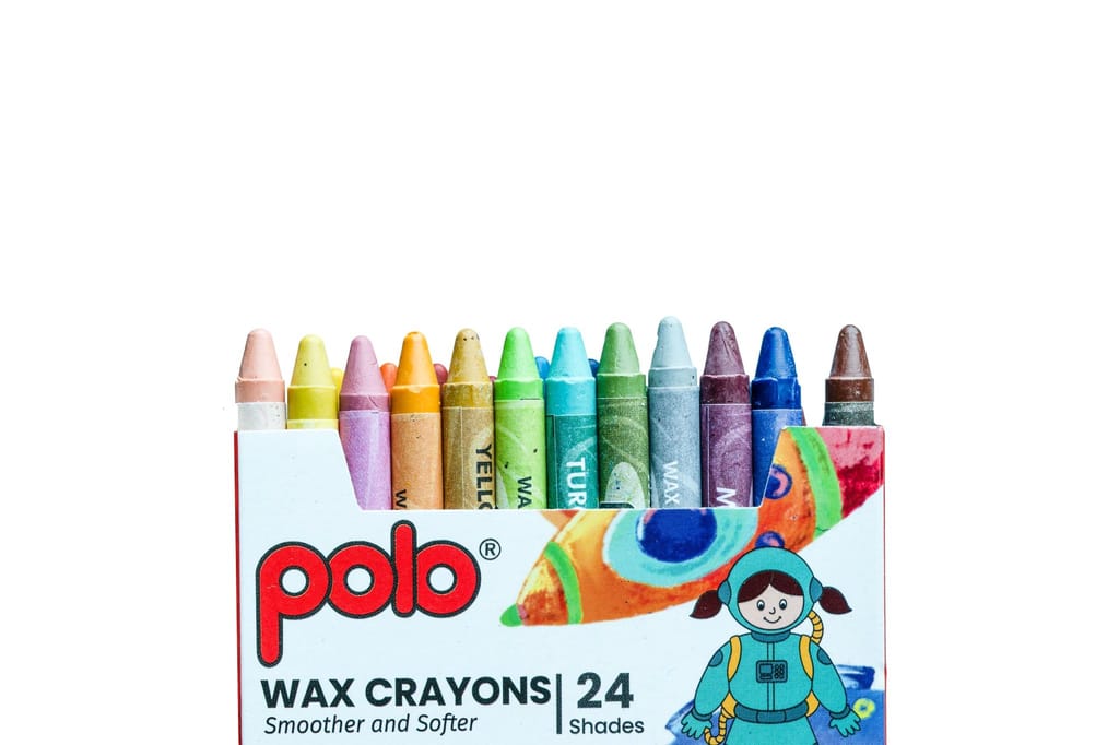 polo Wax Crayons - 24 Shades (57mm) | Pack of 5 | Non-Toxic, Smooth & Break-Resistant for Kids & Artists view 2
