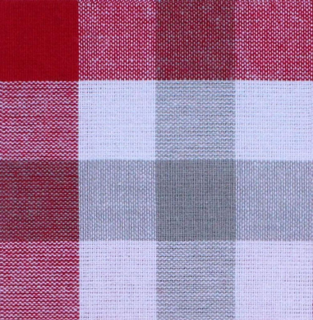 AIRWILL 100% Cotton Checkered Pattern 4 Seater Square Table Cover Sized, 56x56 inches (Red,Grey, Pack of 1) view 2