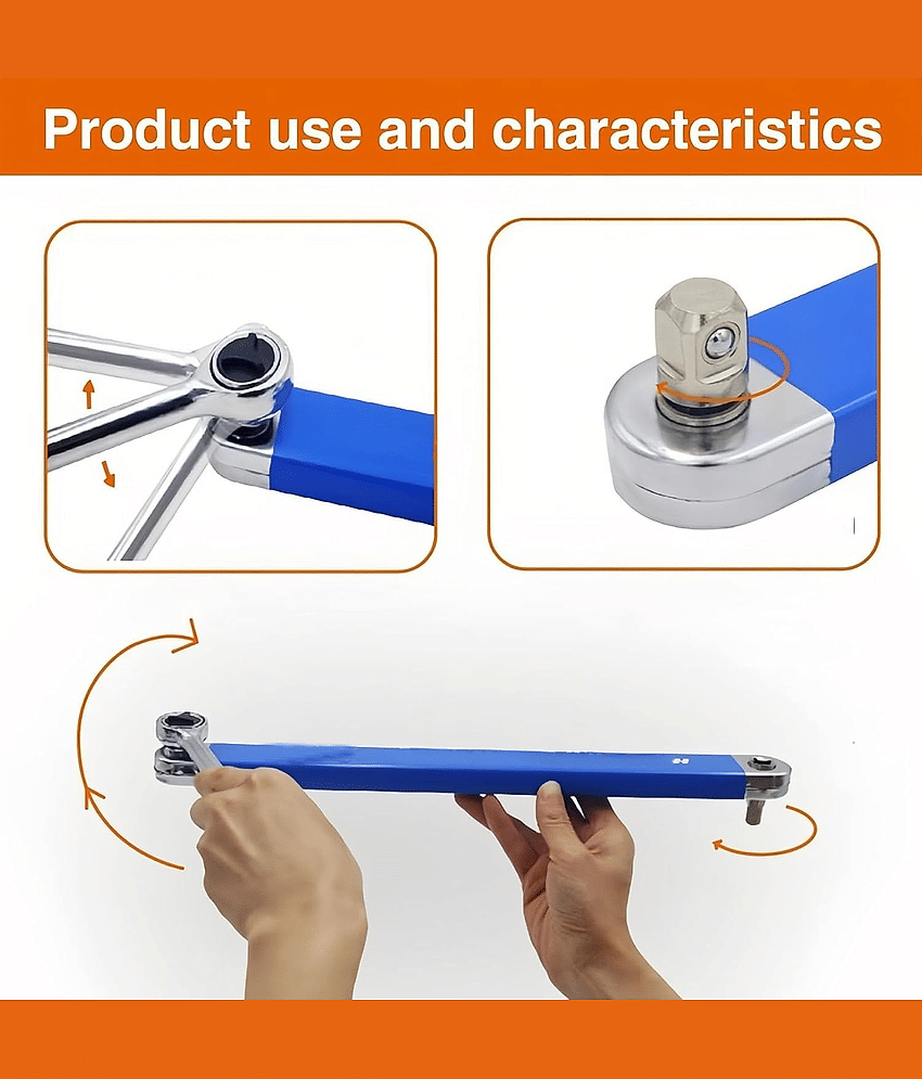 BK 10 IMPORT & EXPORT Socket Wrench Set, Offset Extension Wrench Universal Fit Small Space 15inch Socket Wrench Tool, Multi-Purpose Extension Wrench for Small Place view 2