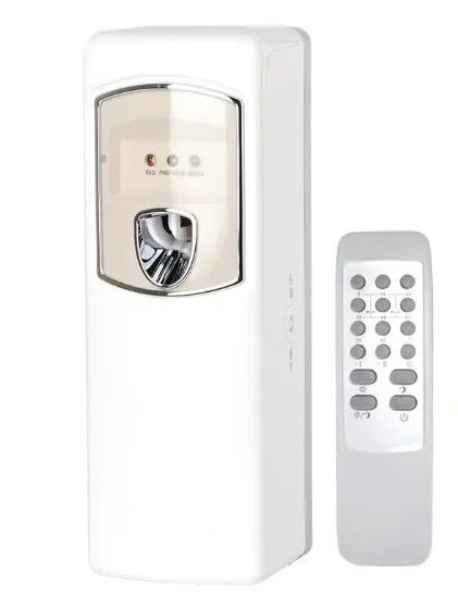 Automatic Air Freshener Dispenser Wall Mount Free Standing Auto Aerosol Spray Dispenser Fragrance Dispenser Programmable Air Fresheners With Remote Operated (White)