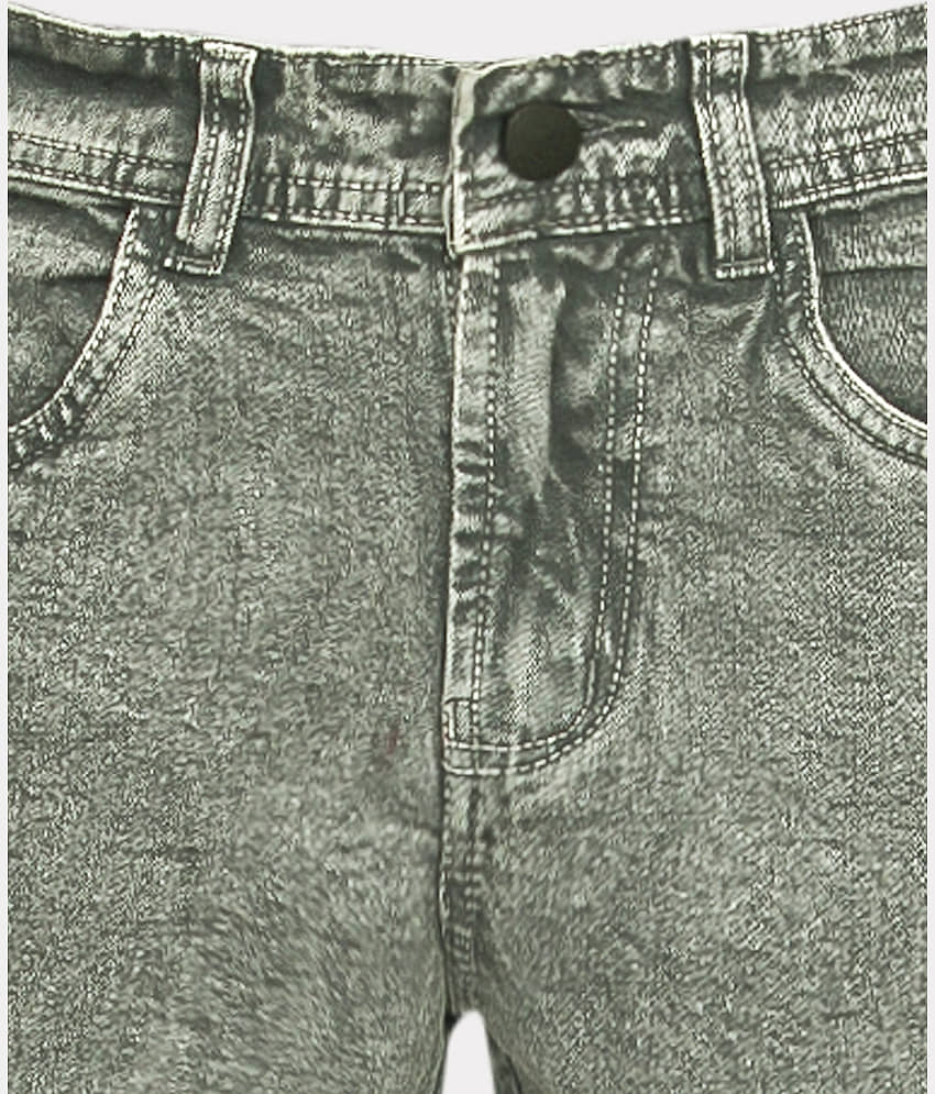 plounge Clean Look Men's Jeans - Green ( Pack of 1 ) view 2