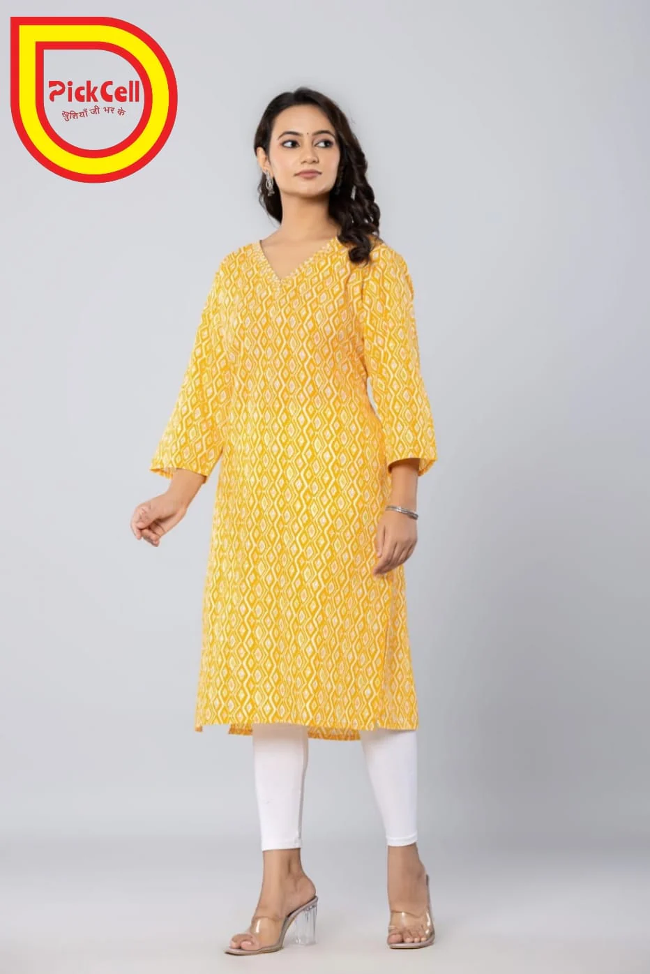 PickCell Printed Long Kurti Poly Cotton Fabric view 2