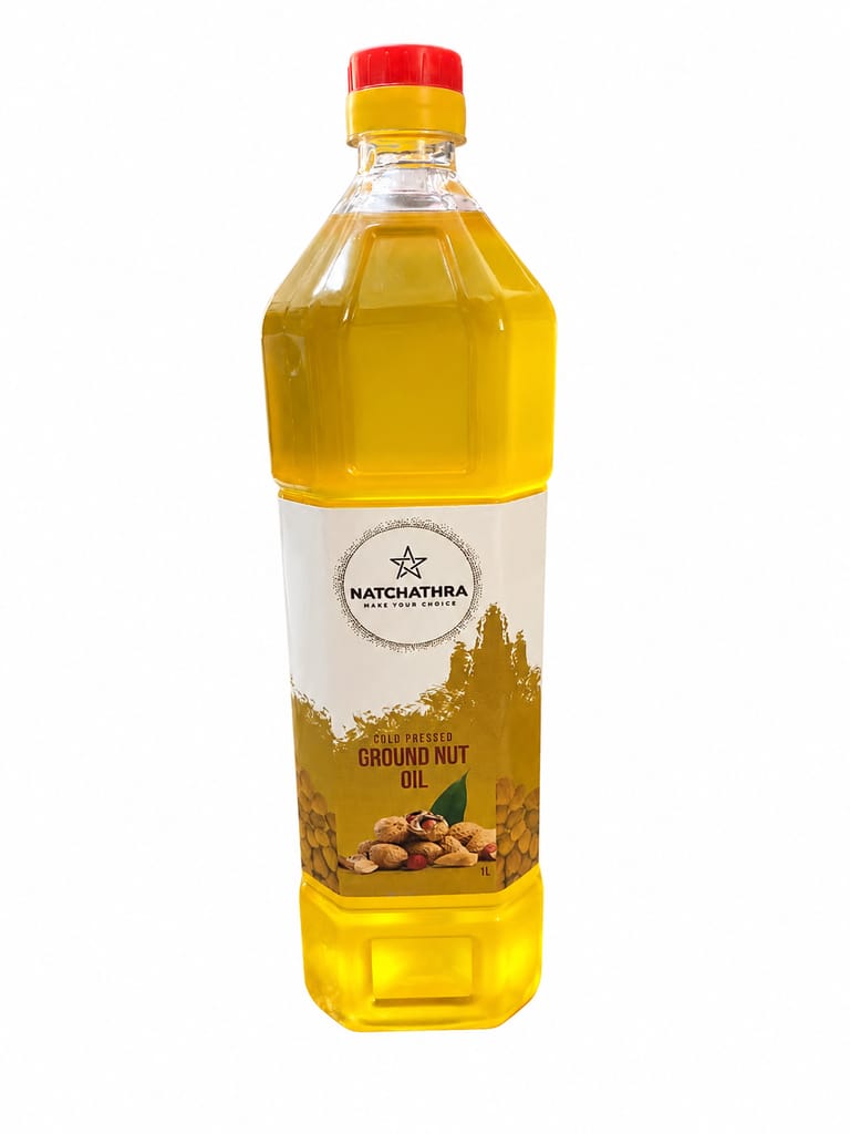 Natchathra Cold Pressed Groundnut Oil 1L / chekku oil