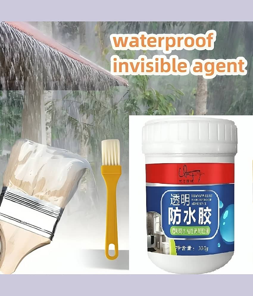 (pack of 2)Transparent Waterproof Glue with Brush for Roof Leakage Crack Seal Agent Roof Water Leakage Solution view 2