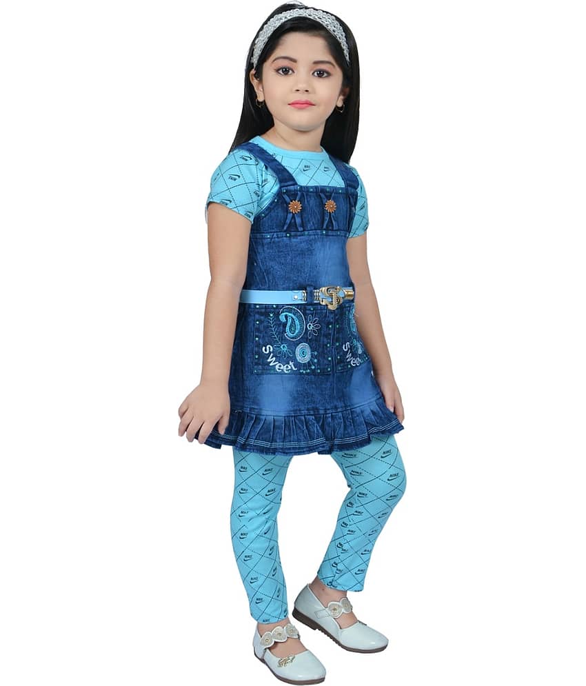 NewCollections Denim Dungarees For Girls ( Pack of 1 , Light Pink ) view 2