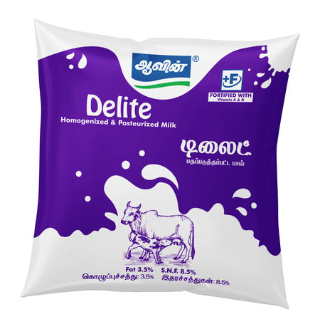 Aavin Delite Milk 500 Ml (12 Pockets)