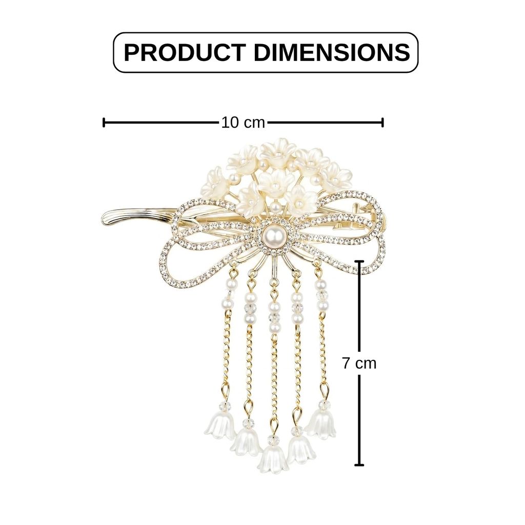 Bow Design Pearl Tassel Metal view 2