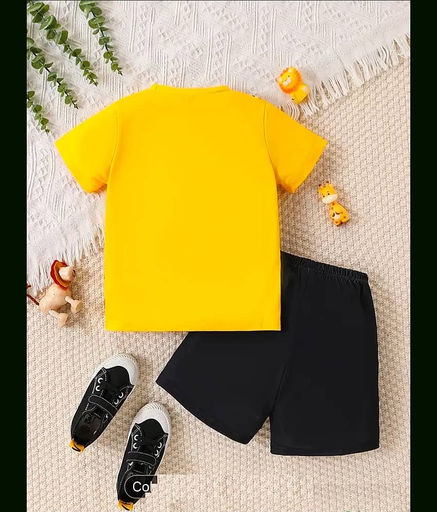 CUTEVIBE Pack of 1 Unisex Cotton Blend T-Shirt & Shorts Set ( Maroon ) view 2